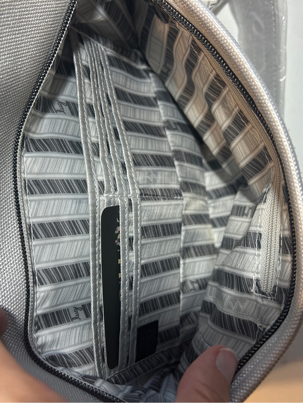 Lug Crossbody Shoulder Bag Silver Gray Quilted NWT Adjustable Strap - Picture 8 of 8